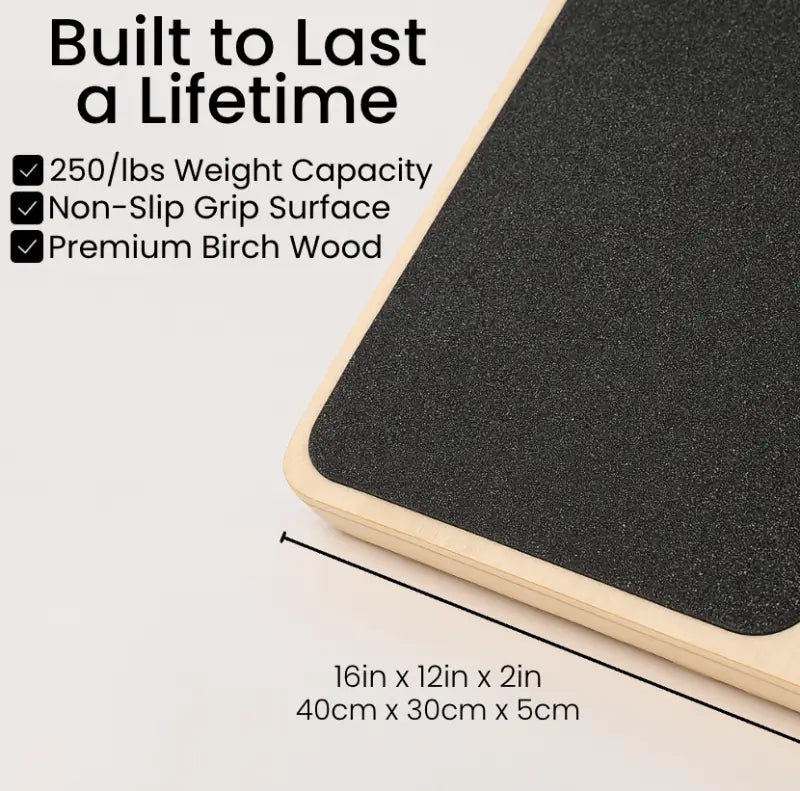MobilEase™ 2-in-1 Balance + Portable Wooden Slant Board + Free 2 Pack Knee Braces for Pain Relief